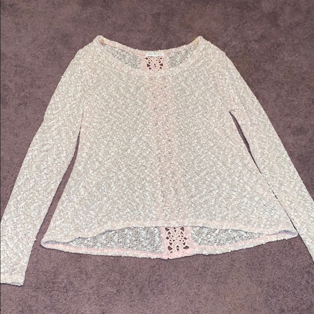Pale Pink and Gold Knit Sweater